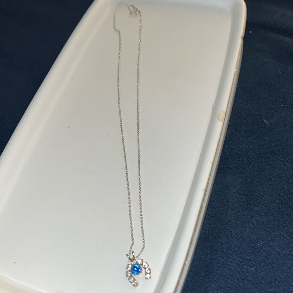 Sterling Silver Equestrian Sapphire Necklace